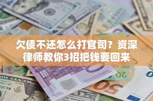 武汉欠债不还怎么打官司？资深律师教你3招把钱要回来