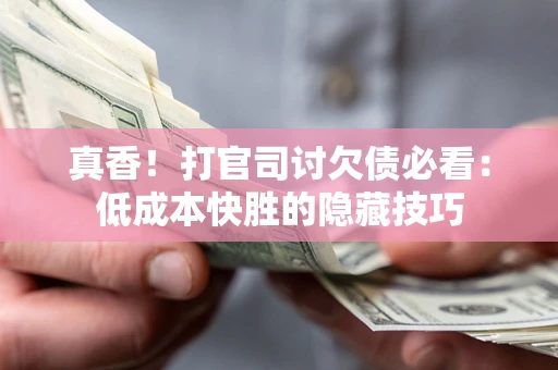 武汉真香！打官司讨欠债必看：低成本快胜的隐藏技巧